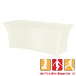  Dinertafel rok rond  150 cm parel wit